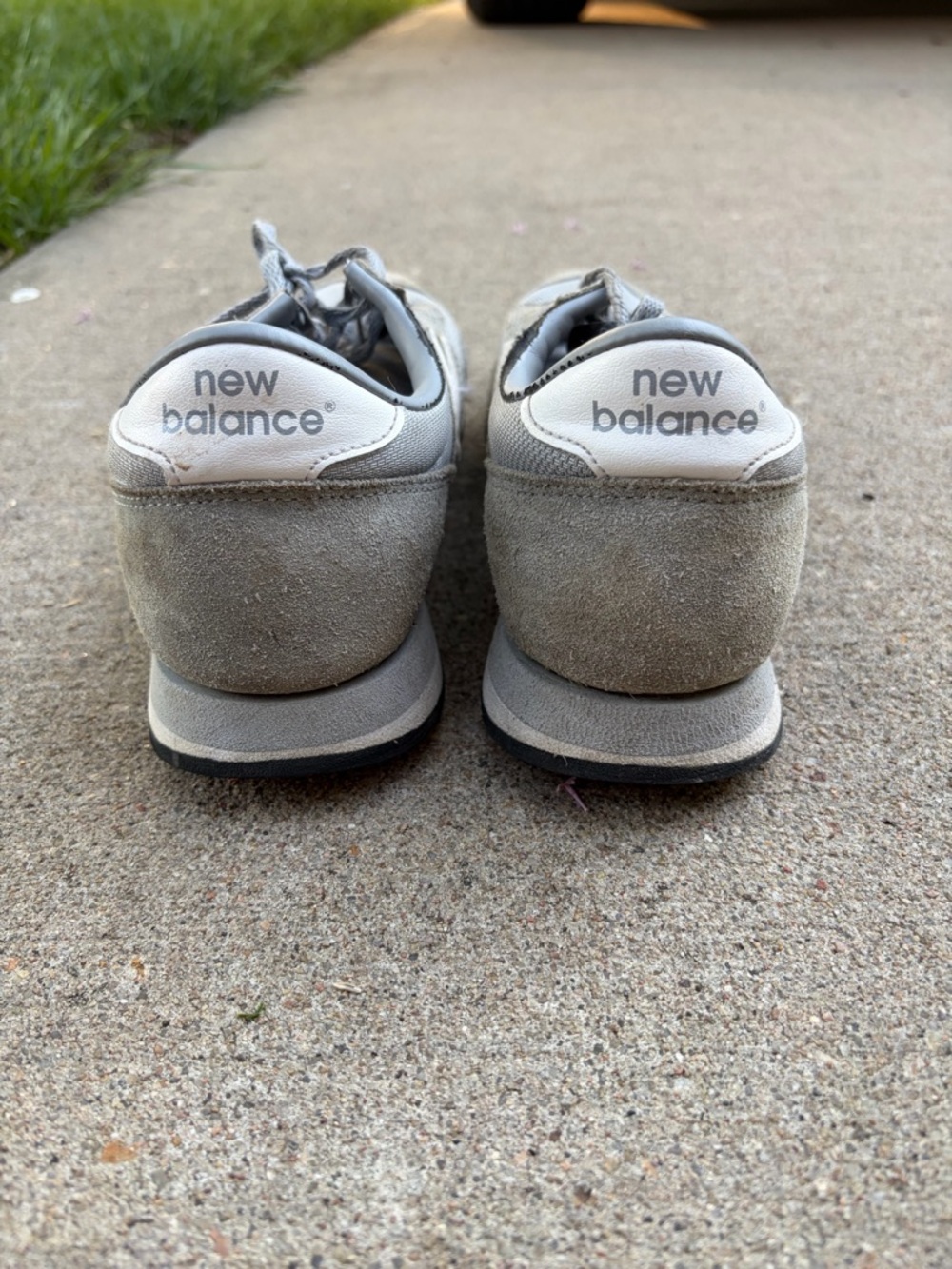 New Balance Light Gray Suede Low-Top Sneakers